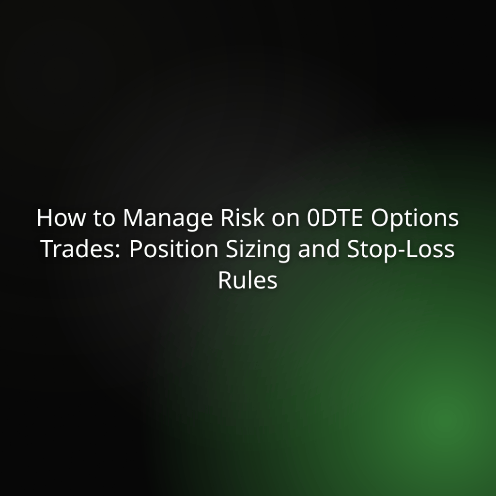 Slide title: How to Manage Risk on ODTE Options Trades—Position Sizing and Stop-Loss Rules.