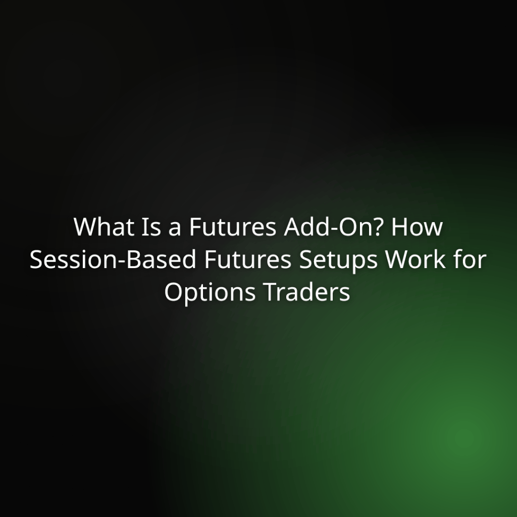 Title slide: What Is a Futures Add-On? How Session-Based Futures Setups Work for Options Traders