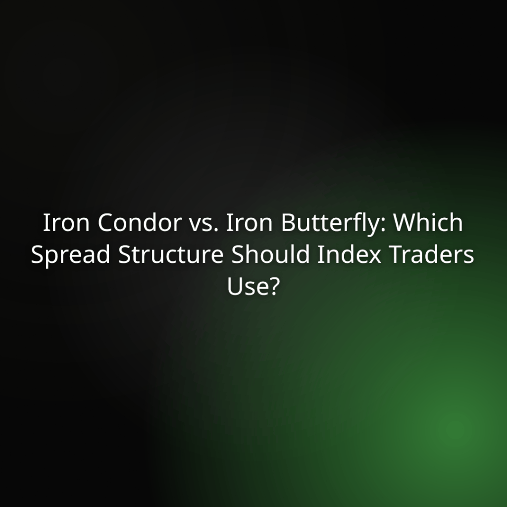 Presentation slide title: Iron Condor vs. Iron Butterfly for index traders and which spread to use (trading strategies).
