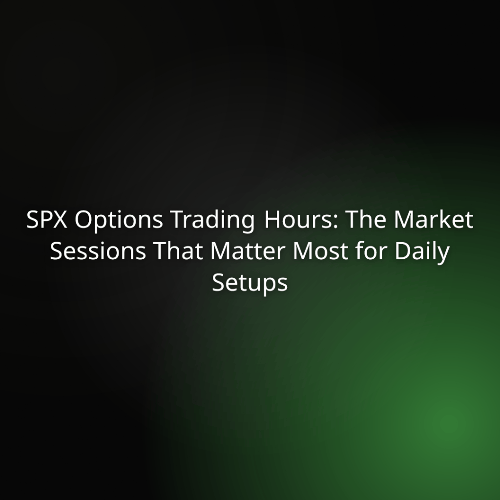 Slide title: SPX Options Trading Hours—The market sessions that matter most for daily setups