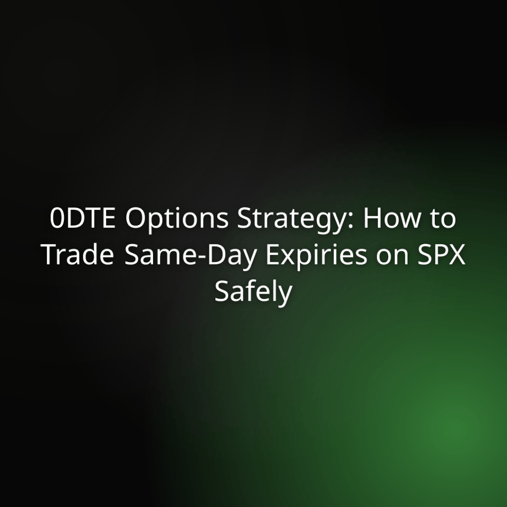 Slide title: ODTE Options Strategy: How to Trade Same-Day Expiries on SPX Safely (dark-to-green gradient background).